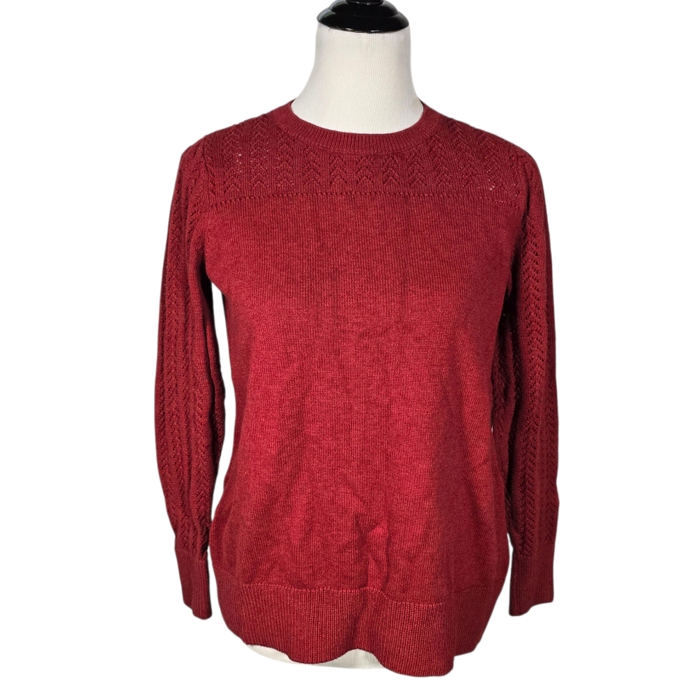 Loft Size Medium Burgundy Knit Sweater
